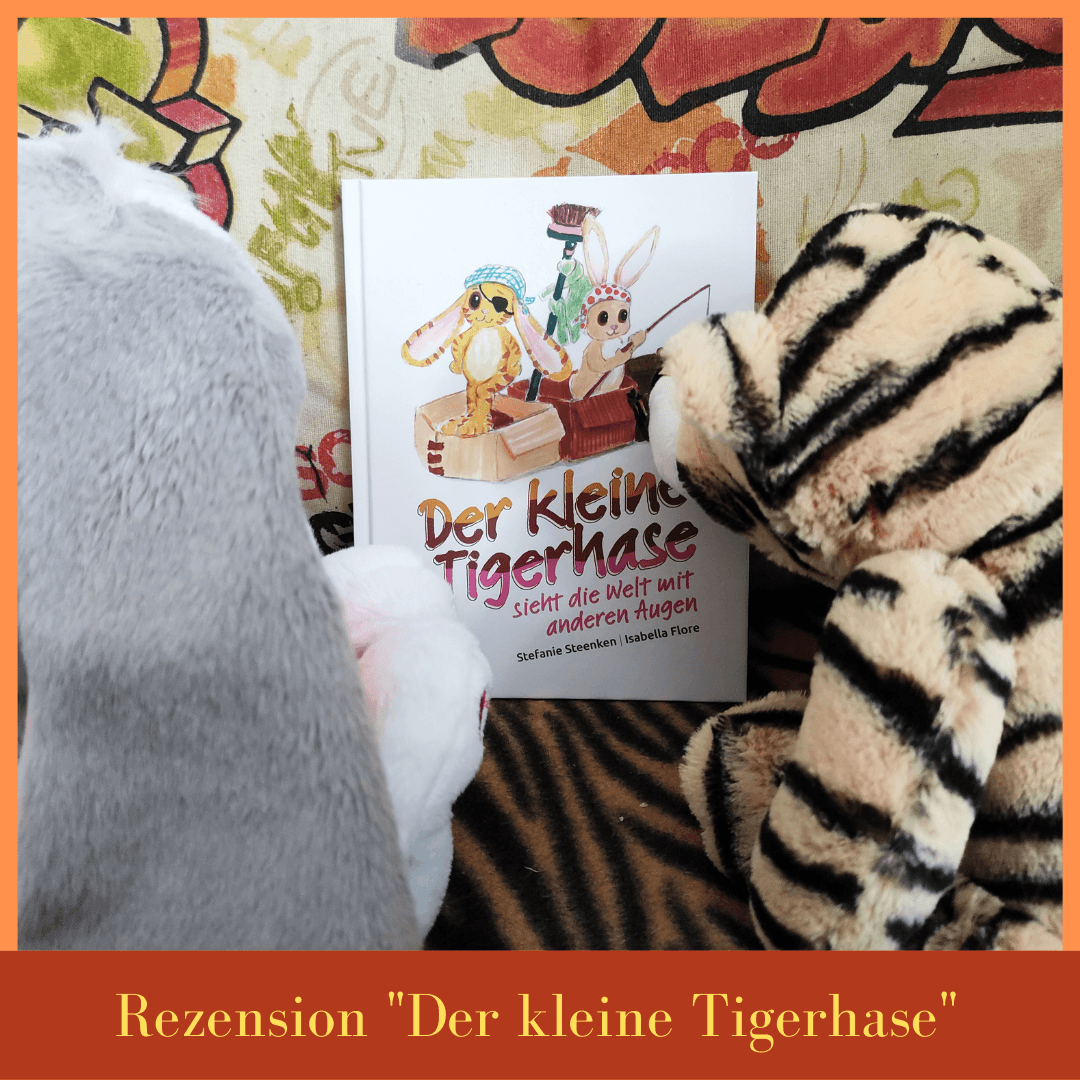 Kuscheltiere lesen das Buch der Kleine Tigerhase sieht die Welt mit anderen Augen